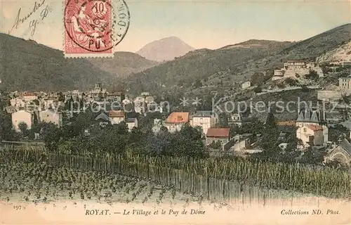 Royat les Bains Le Village et le Puy de Dome
