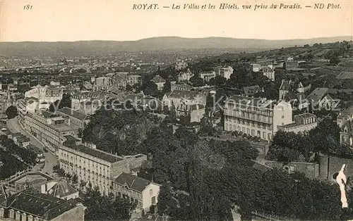 Royat les Bains Les Villas et les Hotels vue prise du Paradis