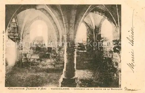 Vaucouleurs Interieur de la crypte de la basilique Collection Jeanne d Arc Kat. Vaucouleurs