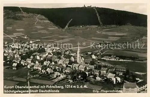 Oberwiesenthal Erzgebirge mit Fichtelberg Original Fliegeraufnahme Kat. Oberwiesenthal