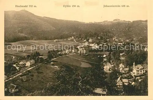 Oybin Panorama mit Hochwald und Johannisstein Kat. Kurort Oybin