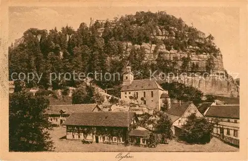 Oybin Teilansicht mit Kirche Berg Oybin Zittauer Gebirge Kat. Kurort Oybin