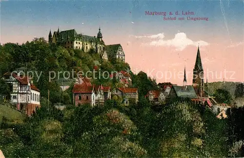 Marburg Lahn Schloss mit Umgebung Kat. Marburg