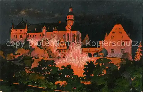 Marburg Lahn Schlossbeleuchtung Kat. Marburg