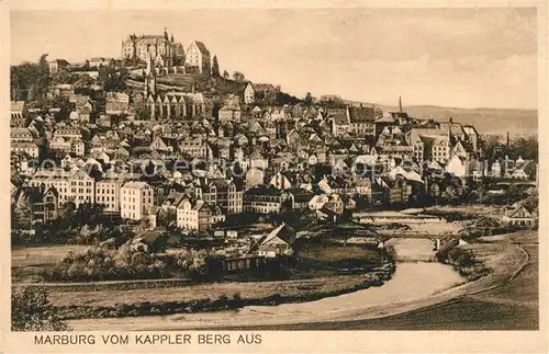 Marburg Lahn Blick vom Kappeler Berg mit Schloss Kat. Marburg