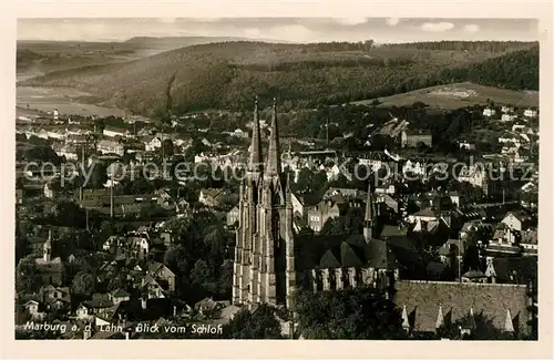 Marburg Lahn Blick vom Schloss Kat. Marburg