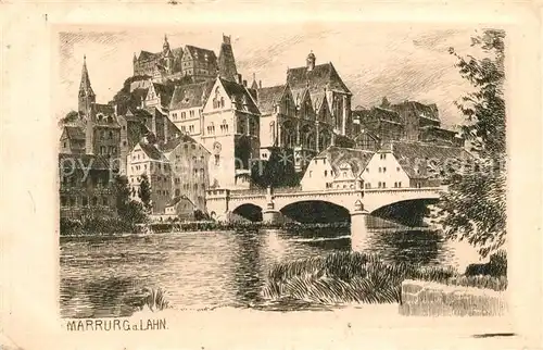 Marburg Lahn Universitaet mit Schloss Kat. Marburg