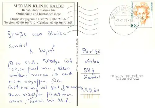 AK / Ansichtskarte Kalbe Milde Median Klinik Kalbe  Kat. Kalbe Milde