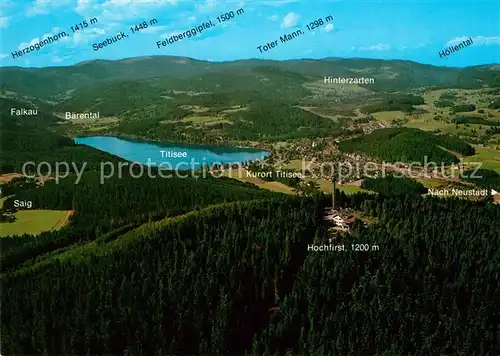 AK / Ansichtskarte Titisee Hochfirst Baerental Falkau Fliegeraufnahme Kat. Titisee Neustadt