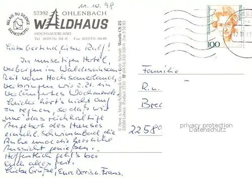 AK / Ansichtskarte Ohlenbach Fliegeraufnahme Waldhaus  Kat. Schmallenberg
