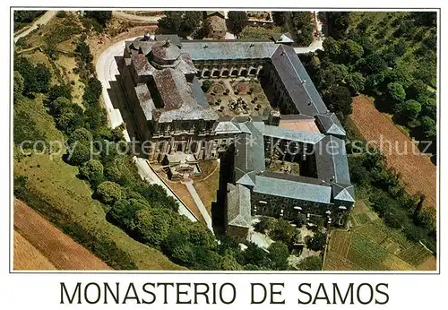 AK / Ansichtskarte Samos Lugo Monasterio de Samos Fliegeraufnahme