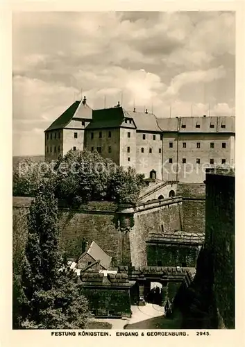 AK / Ansichtskarte Koenigstein Saechsische Schweiz Festung Georgenburg Kat. Koenigstein Saechsische Schweiz