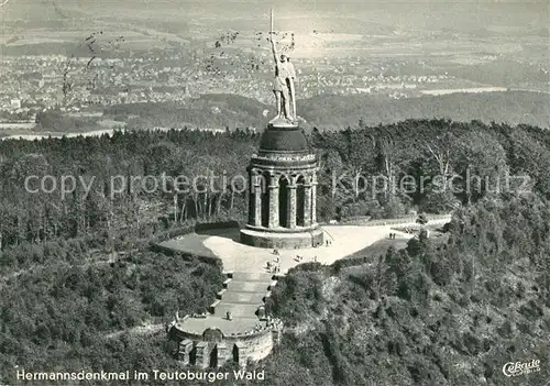 AK / Ansichtskarte Detmold Fliegeraufnahme Hermannsdenkmal  Kat. Detmold