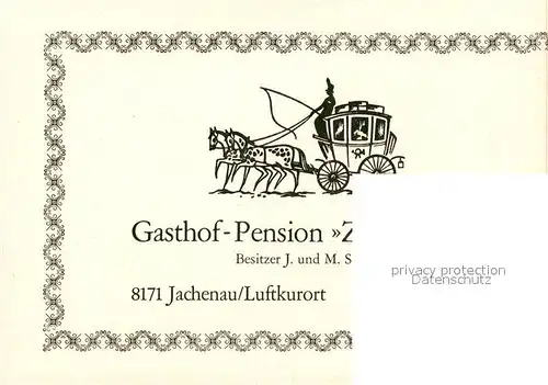 AK / Ansichtskarte Jachenau Gasthof Zur Post  Kat. Jachenau
