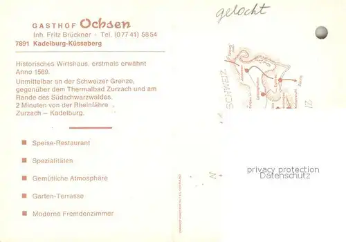 AK / Ansichtskarte Kadelburg Gasthof zum Ochsen Kat. Kuessaberg