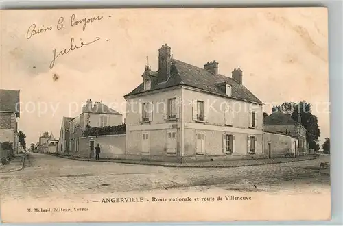 AK / Ansichtskarte Angerville Calvados Route nationale et route de Villeneuve Kat. Angerville