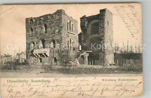 AK / Ansichtskarte Duesseldorf Ausstellung Weinburg Ruedesheimer Kat. Duesseldorf