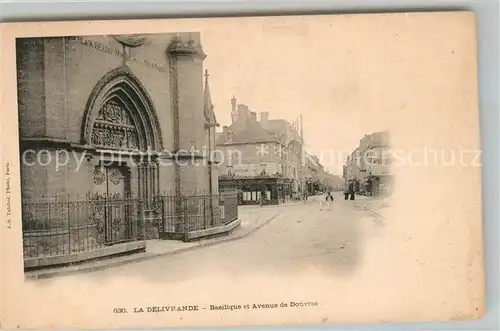 AK / Ansichtskarte La Delivrande Basilique et Avenue de Douvres Kat. Douvres la Delivrande