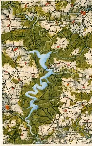 AK / Ansichtskarte Saalburg Saale Gebietskarte der Saaletalsperre Kat. Saalburg Ebersdorf