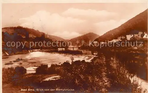 AK / Ansichtskarte Bad Ems Blick von der Remybruecke Kat. Bad Ems