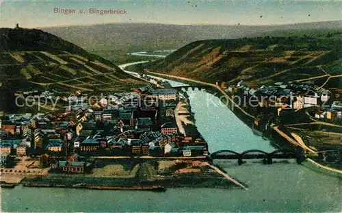 AK / Ansichtskarte Bingen Rhein mit Bingerbrueck Kat. Bingen am Rhein