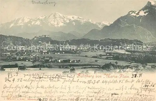 AK / Ansichtskarte Salzburg Oesterreich Blick von Maria Plain Kat. Salzburg