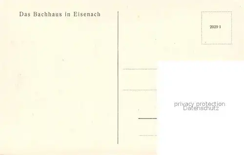 AK / Ansichtskarte Eisenach Thueringen Das Bachhaus Kat. Eisenach