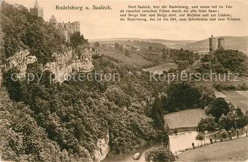 AK / Ansichtskarte Bad Koesen Rudelsburg mit Saaleck Kat. Bad Koesen