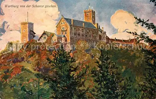 AK / Ansichtskarte Eisenach Thueringen Die Wartburg Kuenstlerkarte Kat. Eisenach