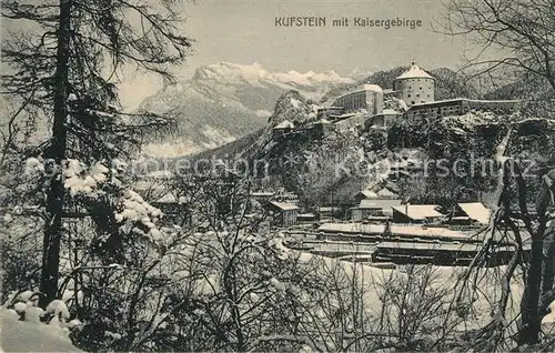 AK / Ansichtskarte Kufstein Tirol mit Kaisergebirge Kat. Kufstein