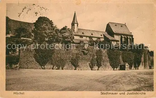 AK / Ansichtskarte Hoechst Main Stadtmauer und Justinikirche Kat. Frankfurt am Main