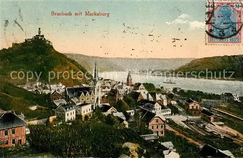 AK / Ansichtskarte Braubach Rhein Panorama mit Blick zur Marksburg Kat. Braubach
