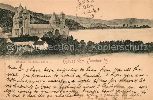 AK / Ansichtskarte Maria Laach Glees Klosterkirche Laacher See Deutsche Reichspost
