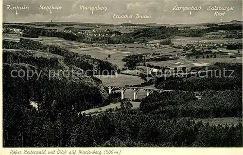AK / Ansichtskarte Westerwald Region Landschaftspanorama Hoher Westerwald mit Blick auf Marienberg Kat. Bad Marienberg (Westerwald)