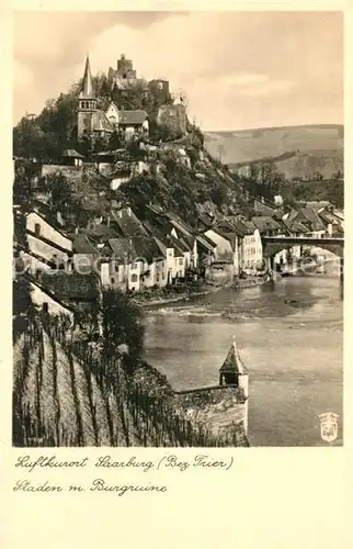 AK / Ansichtskarte Saarburg Saar Staden mit Burgruine Kat. Saarburg