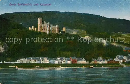 AK / Ansichtskarte Kapellen Stolzenfels Blick ueber den Rhein zum Schloss Kat. Koblenz