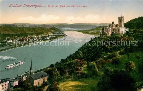 AK / Ansichtskarte Schloss Stolzenfels am Rhein mit Blick auf Oberlahnstein Kat. Koblenz