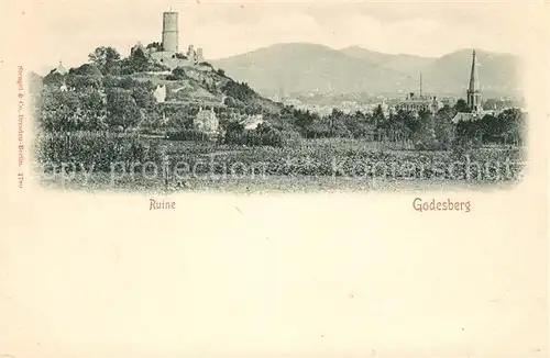 AK / Ansichtskarte Bad Godesberg Stadtansicht mit Ruine Kat. Bonn