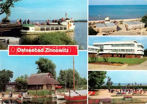 AK / Ansichtskarte Zinnowitz Ostseebad Achterwasser Bootshafen Strand FDGB Feriendiens IG Wismut