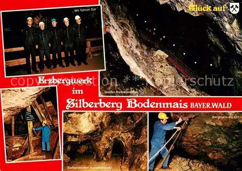 Bodenmais Erzbergwerk Silberberg Grosser Barbaraverhau Bremsberg Bergleute Kat. Bodenmais