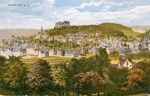Marburg Lahn Panorama mit Schloss Kat. Marburg