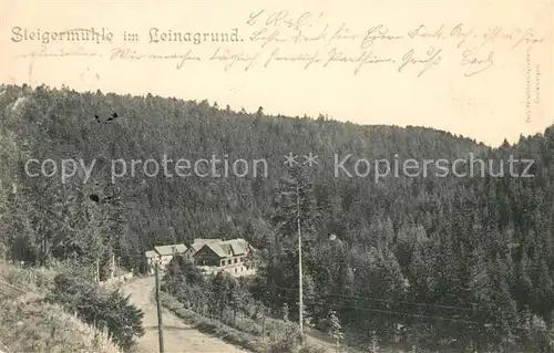 Finsterbergen Steigermuehle im Leinagrund Kat. Finsterbergen Thueringer Wald
