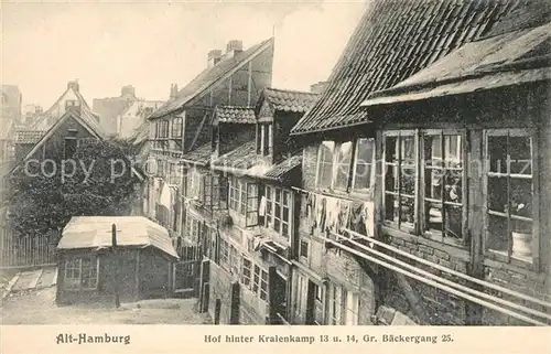 Alt Hamburg Hof hinter Kraienkamp 13 und 14 Kat. Hamburg