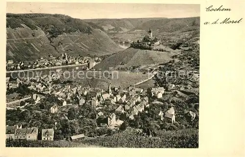 Cochem Mosel Panorama Blick zur Reichsburg Kat. Cochem