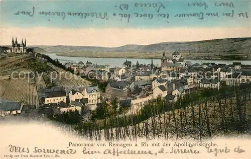 Remagen Panorama mit Apollinariskirche Kat. Remagen