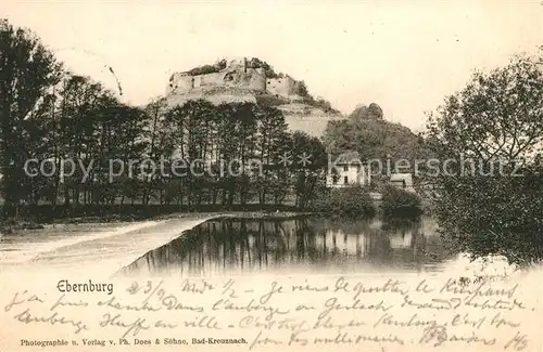 Bad Muenster Stein Ebernburg Partie an der Nahe mit Ebernburg Kat. Bad Muenster am Stein Ebernburg