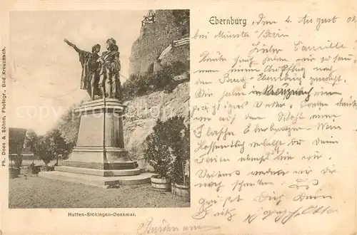 Bad Muenster Stein Ebernburg Ebernburg Hutten Sickingen Denkmal Kat. Bad Muenster am Stein Ebernburg