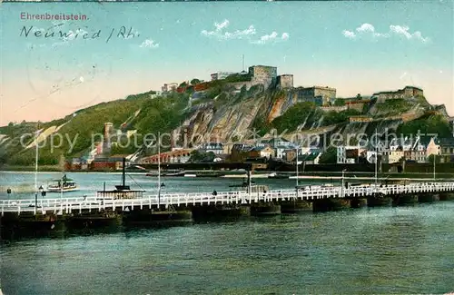 Ehrenbreitstein Rhein Schiffbruecke Festung Kat. Koblenz