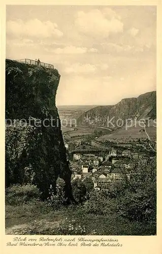 Bad Muenster Stein Ebernburg Blick vom Rabenfels nach Rheingrafenstein Kat. Bad Muenster am Stein Ebernburg