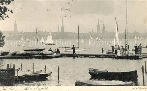 Hamburg Schoene Aussicht Alster Segeln Kat. Hamburg